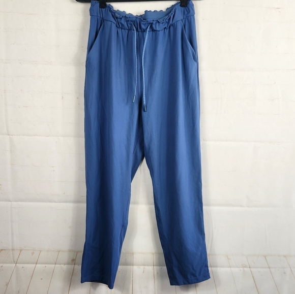 Lululemon Athleisure Stretch High-Rise Travel Casual 7/8 Pants Soft Denim 8 - Picture 2 of 11